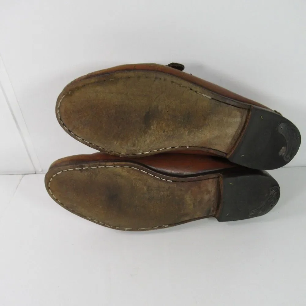 Allen Edmonds Monterey Tassel‎ Kiltie Braided Brown Leather Loafers Shoes Size 8